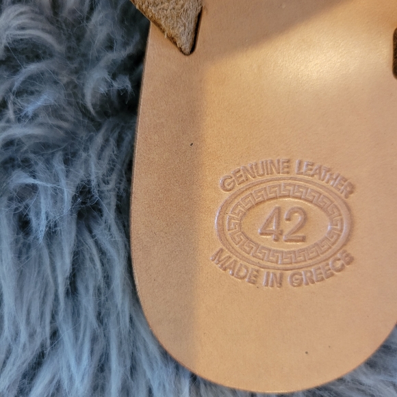 Leather Greek Sandals Tri-color Toe Loop - Picture 12 of 13